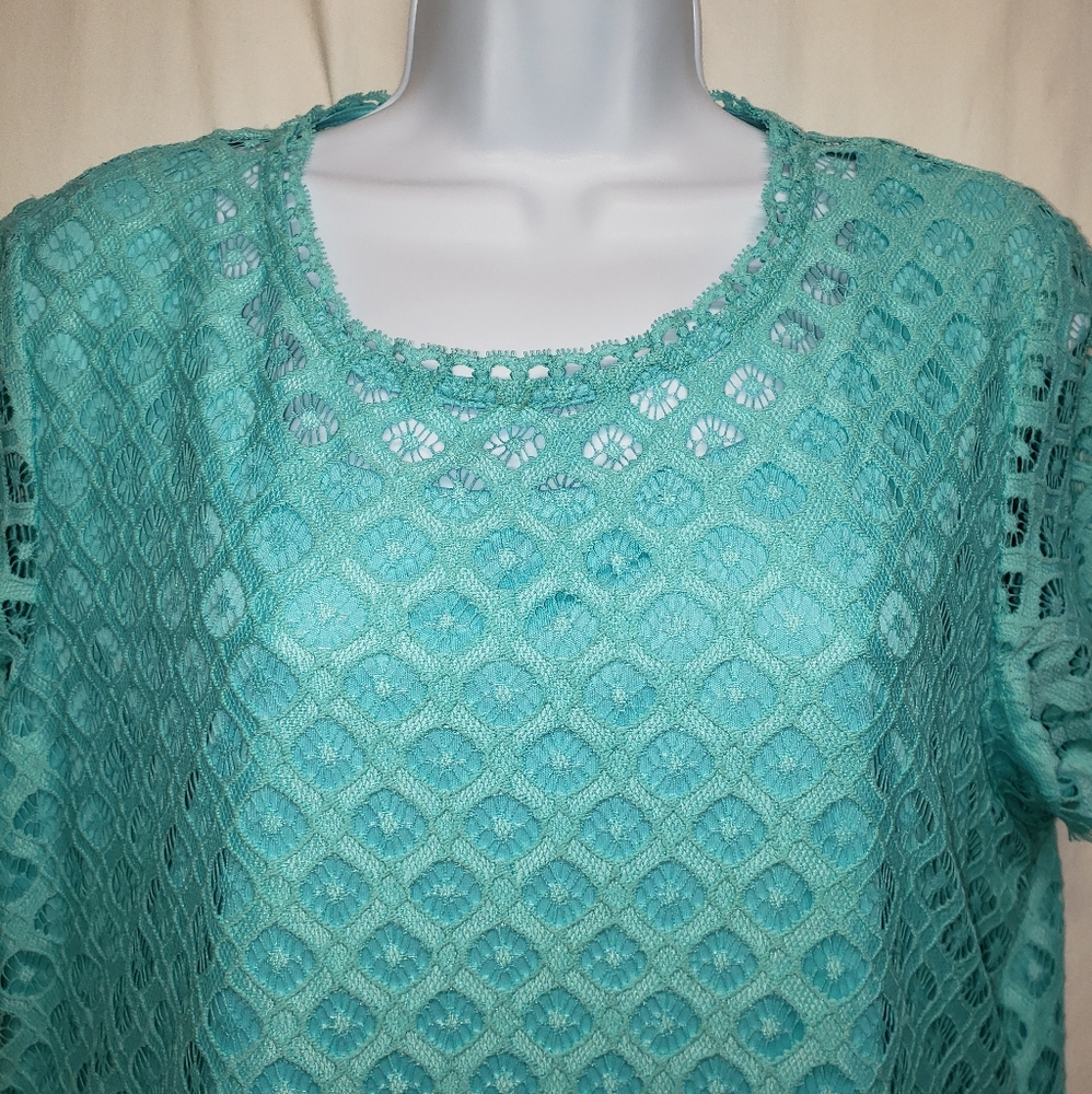 NWOT IsaacMizrahi Medium S/S Seamist Layered Dress - Picture 2 of 9